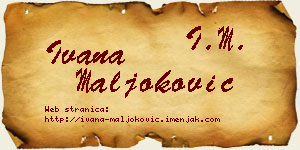 Ivana Maljoković vizit kartica